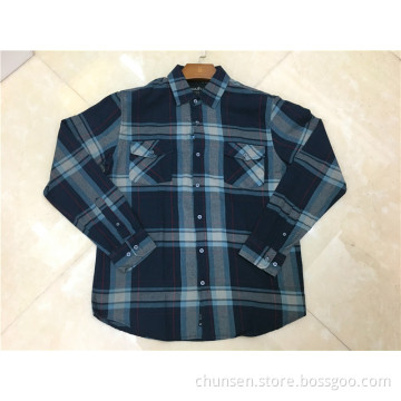 Wholesale Men's Double-Pocket Checkered Shirts